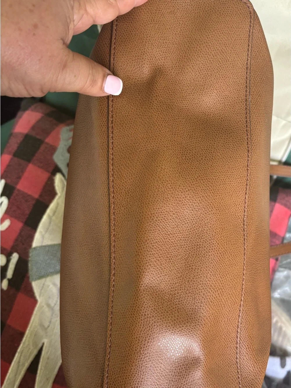 Michael Kors Brown Leather Tote with Gold Tone Logo